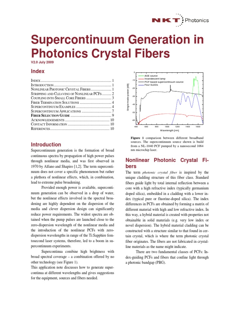 Supercontinuum Generation in PCFs | PDF | Optical Fiber | Dispersion ...