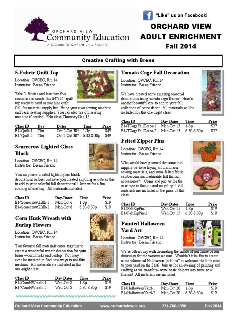 Adult Enrich Flyer Fall 2014 | PDF