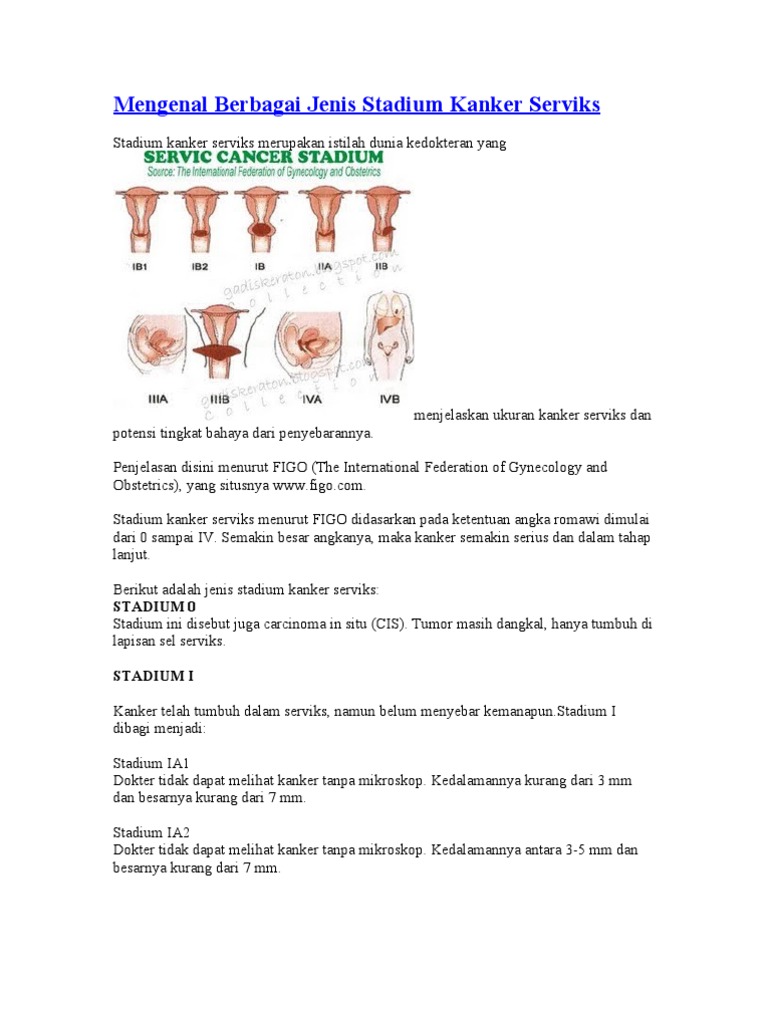 Mengenal Berbagai Jenis Stadium Kanker Serviks Pdf