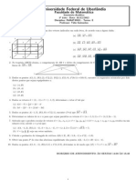 Geo Analítica 1a Lista UFU Geometria vetores