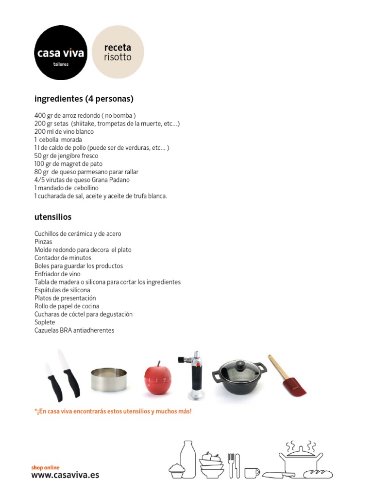 Risotto de Setas y Magret de Pato | PDF | Arroz | Queso