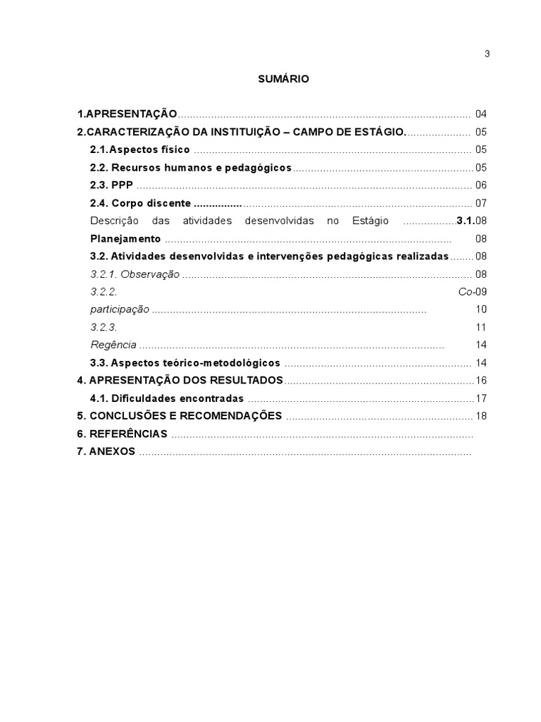 Relatorio De Estagio Educação Infantil Cruzeiro Do Sul