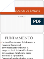 Fraccionamiento de Sangre