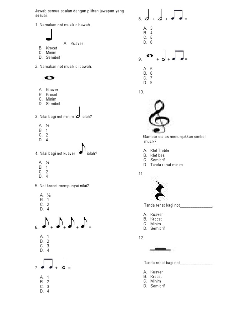 Soalan Muzik Tahun 4
