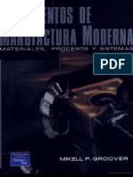 Fundamentos de Manufactura Moderna: Materiales, Procesos y Sistemas by Mikell P. Groover