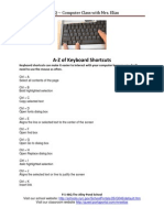 A-Z of Keyboard Shortcuts: PS46Q Computer Class With Mrs. Elias