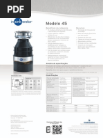 Triturador de resíduos alimentares InSinkErator® modelo 45