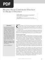 MOVING FROM CORPORATE STRATEGY TO PROJECT STRATEGY