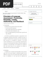 Download Principles of Language Assessment - Practicality Reliability Validity Authenticity and Washback - Blog Lightning R-mdpdf by Patrisha David SN245698460 doc pdf