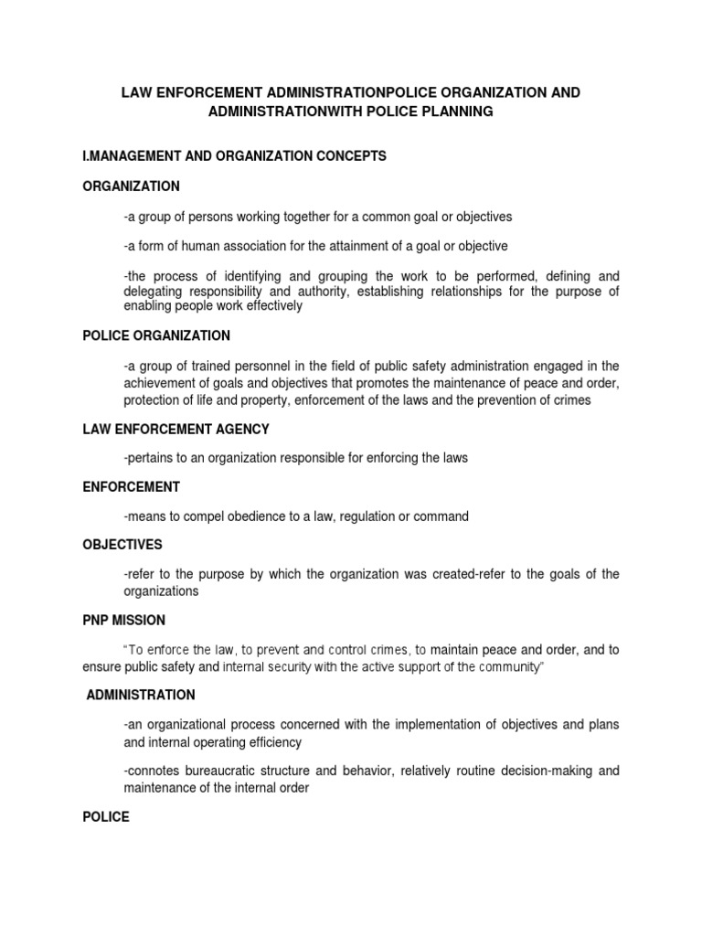 Law Enforcement Organization Overview | PDF | Police | Hierarchy
