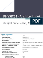 PHYSICS1 (Architecture) : Subject Code: 4208, APHYSICS1