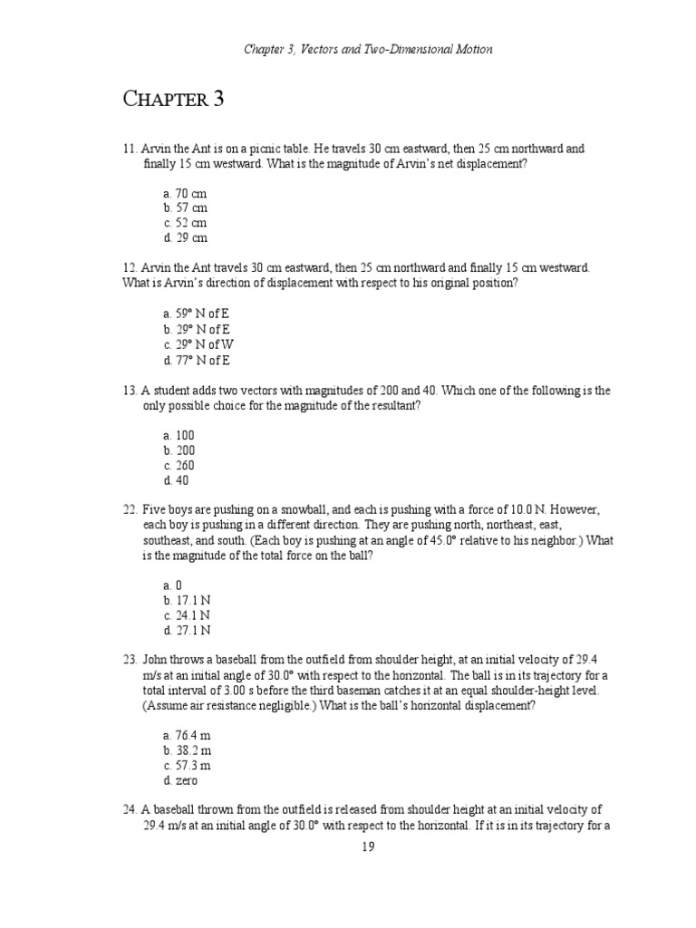 Chapter 3: Vectors and Motion Analysis | PDF | Teaching Methods ...
