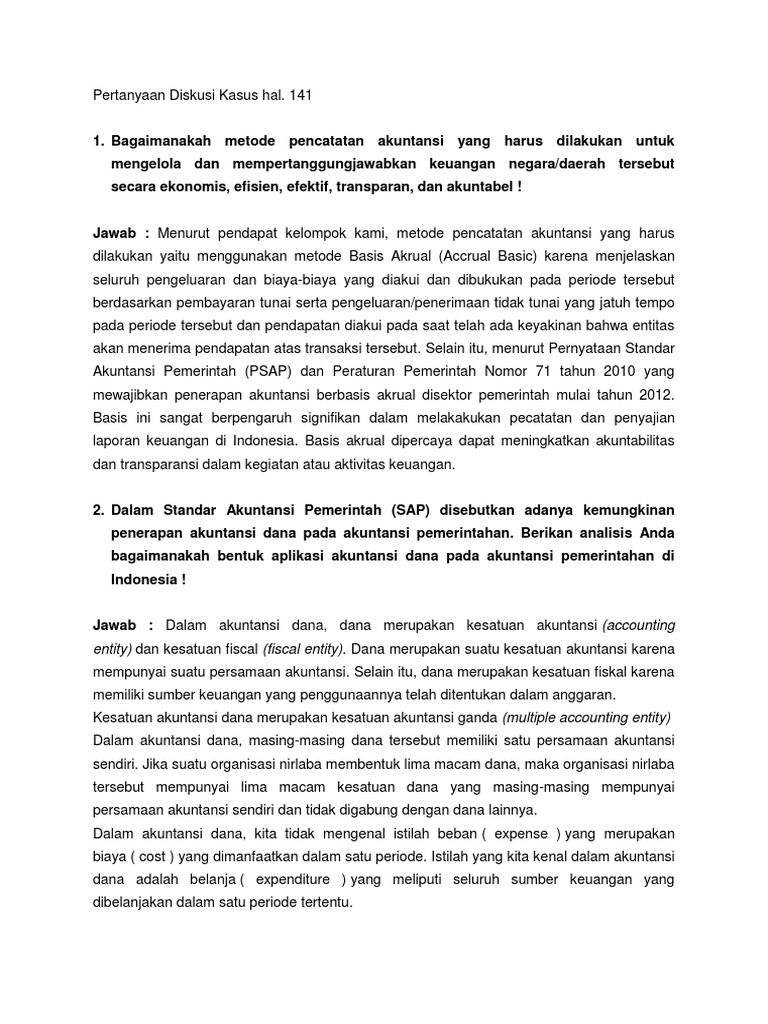 Pertanyaan Diskusi Kasus