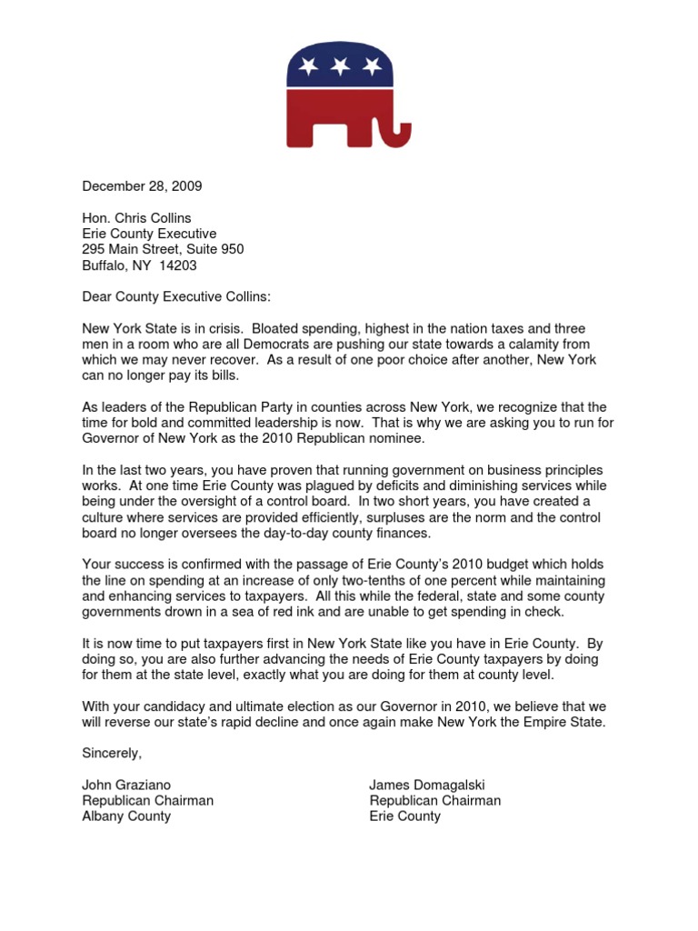 Rep Chair Letter | PDF | Republican Party (United States) | American ...
