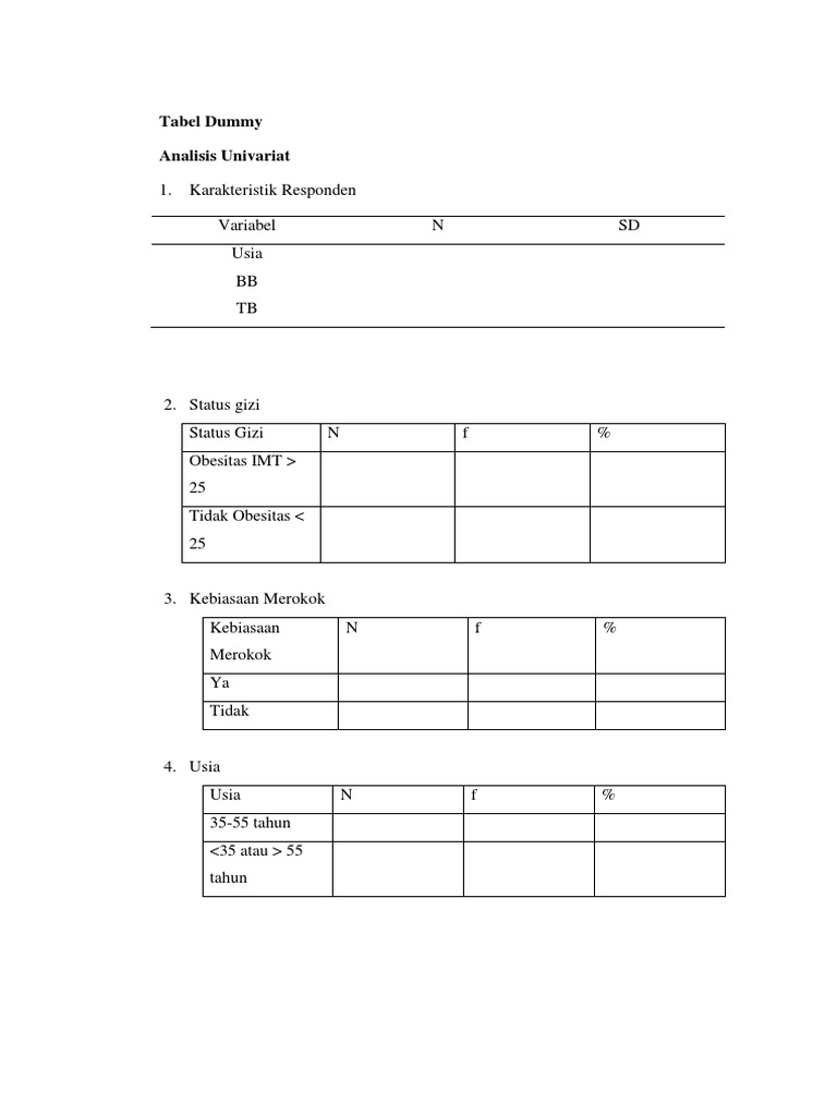 Analisis Tabel Dummy Penelitian LBP | PDF | Pengembangan Diri | Gaya Hidup