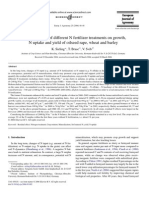 Residual Effects of Different N Fertilizer Treatments On Growth, N Uptake and Yield of Oilseed Rape, Wheat and Barley