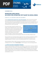 Download Recruiting Goes Social Six Steps for Attracting Top Talent Via Social Media by Edelman SN245738147 doc pdf