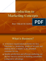 Introduction To Marketing Concepts: Prof. Vikas M Jadhav