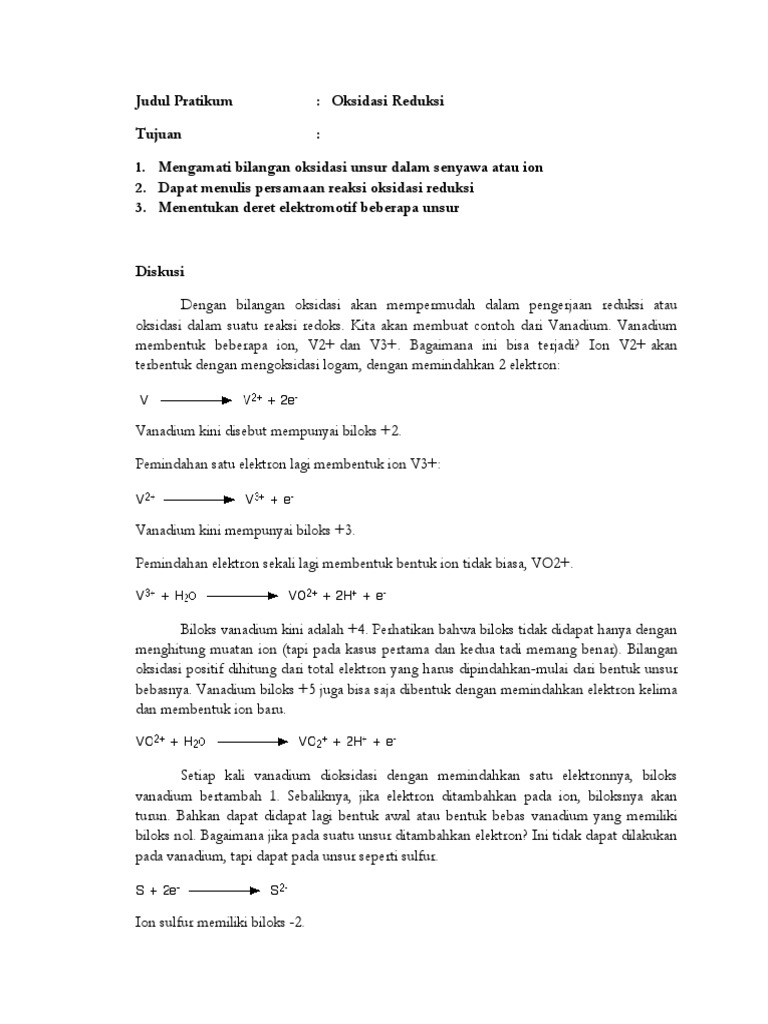 Lap Oksidasi Reduksi