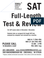 Cresskill - SAT Test Review Flyer