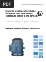 WEG Motores Eletricos de Inducao Trifasicos Para Atmosferas Explosivas Baixa e Alta Tensao Linha m Rotor de Gaiola Vertical 12352467 Manual Portugues Br