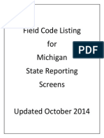 Field Code Listing for State Pages