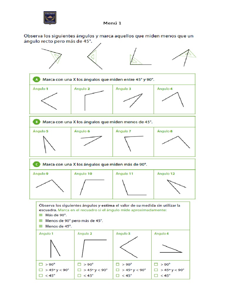 Identificación de Ángulos en Matemáticas | PDF | Métodos y materiales ...