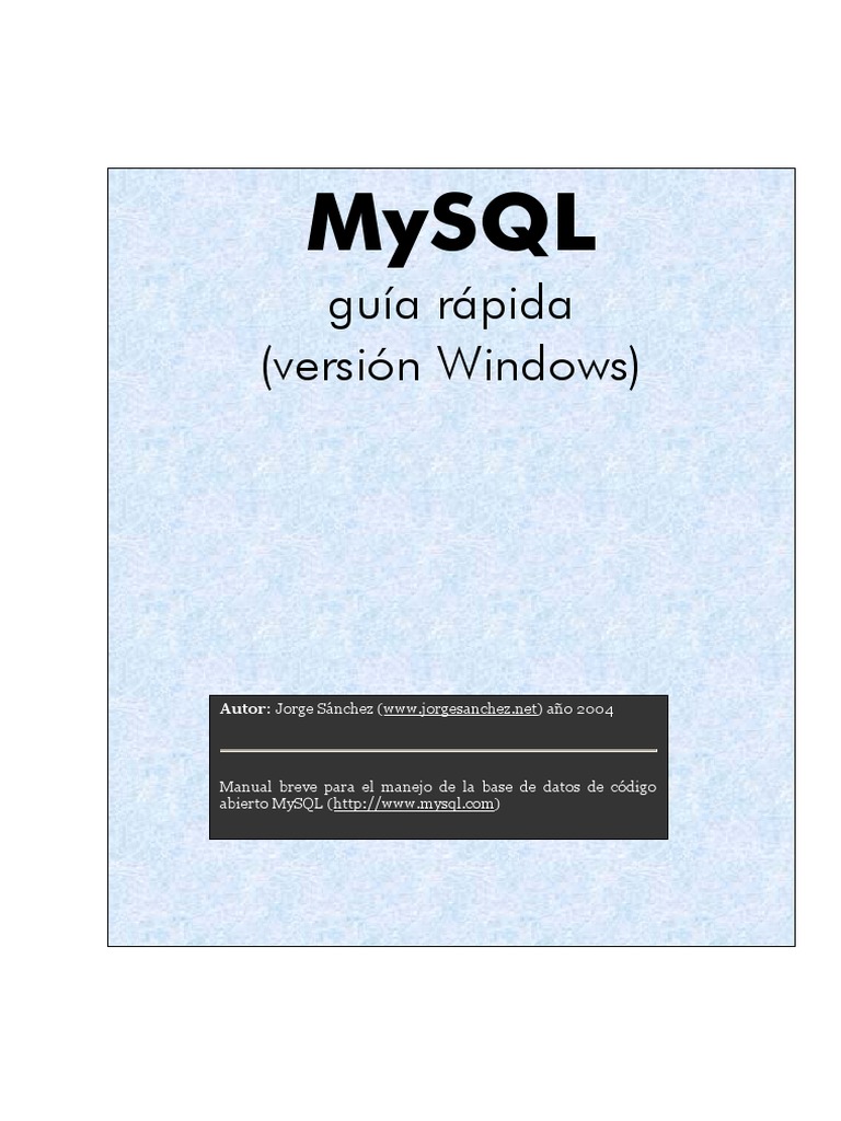 Guia Mysql | PDF | Mi sql | Tabla (base de datos)