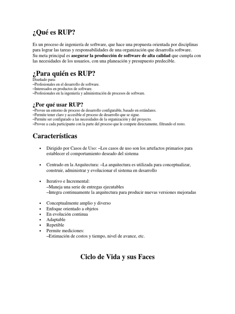 Qué Es El Modelo RUP | PDF | Ingeniería de software | Software