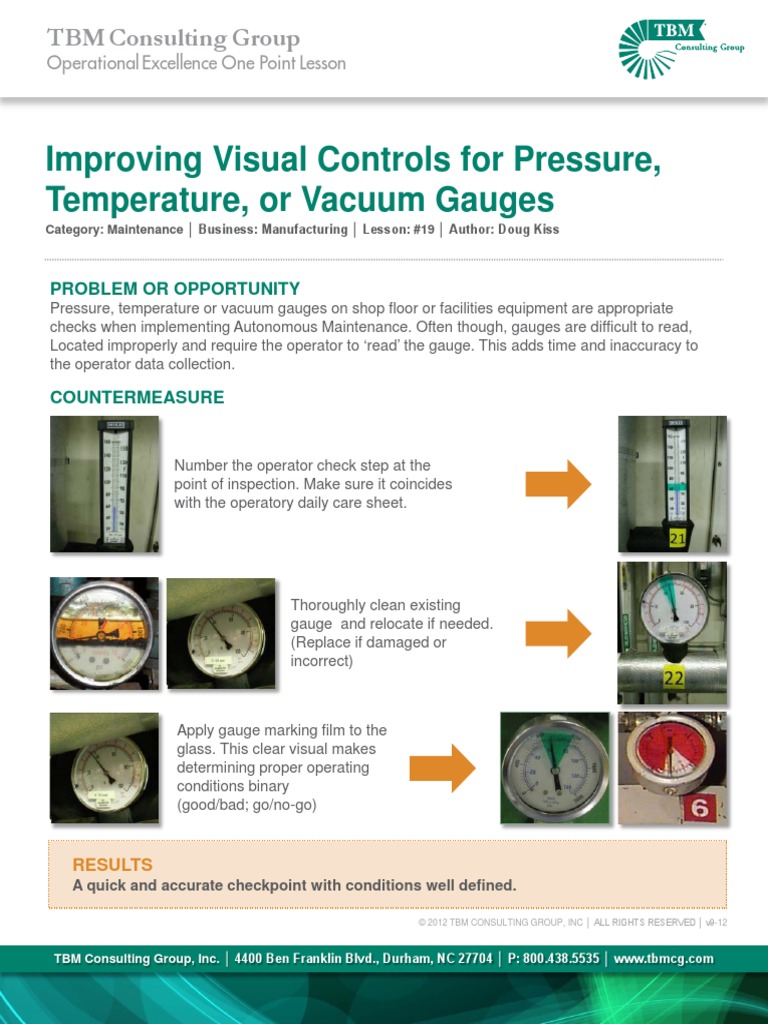 Improving Visual Controls For Pressure, Temperature, or Vacuum Gauges | PDF