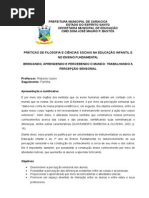 Projeto Brincando, Aprendendo e Percebendo o Mundo