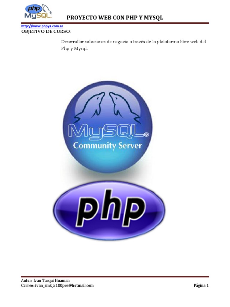 Proyecto Web con PHP y MySQL | PDF | Protocolos de internet | Hojas de ...