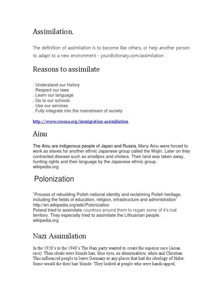 Assimilation 2 | PDF