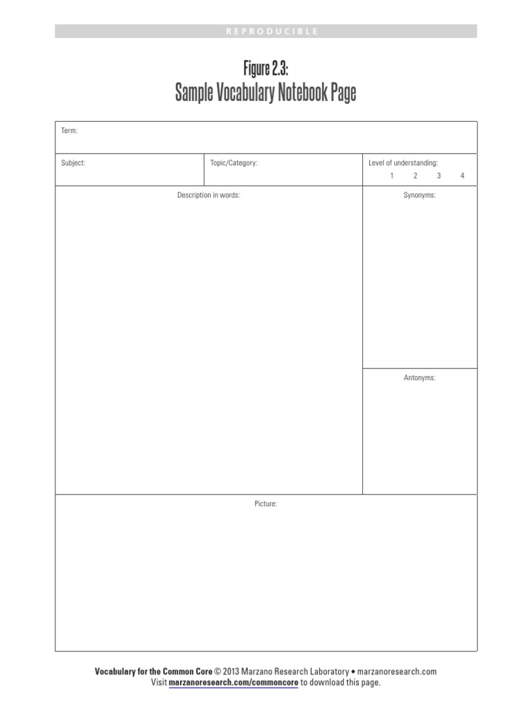Figure2 3samplevocabularynotebookpage | PDF