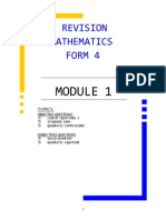 Revision Mathematics Form 4: Topics