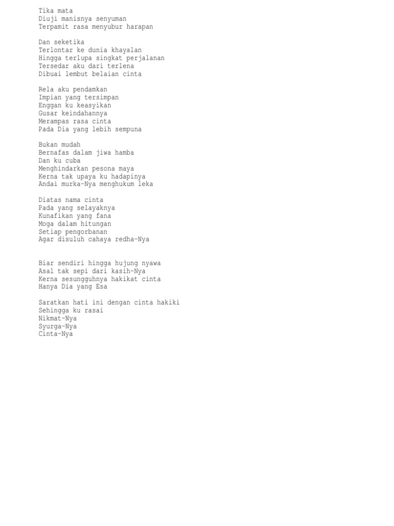 Lirik Atas Nama Cinta Pdf