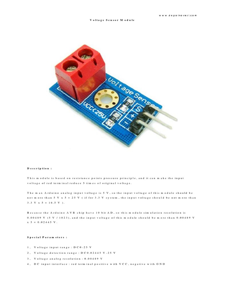 Voltage Sensor Module | PDF
