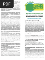 Perguntas e Respostas - Acolhimento Institucional