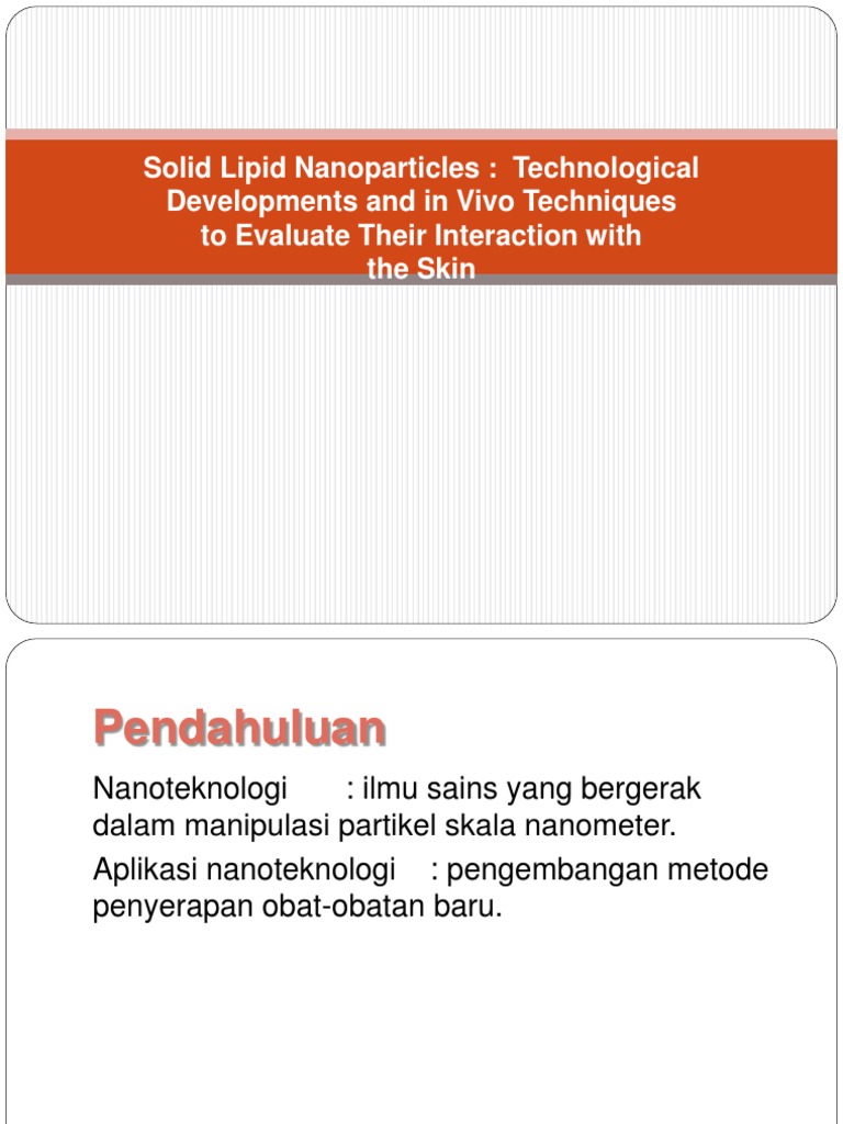 Solid Lipid Nanoparticles | PDF
