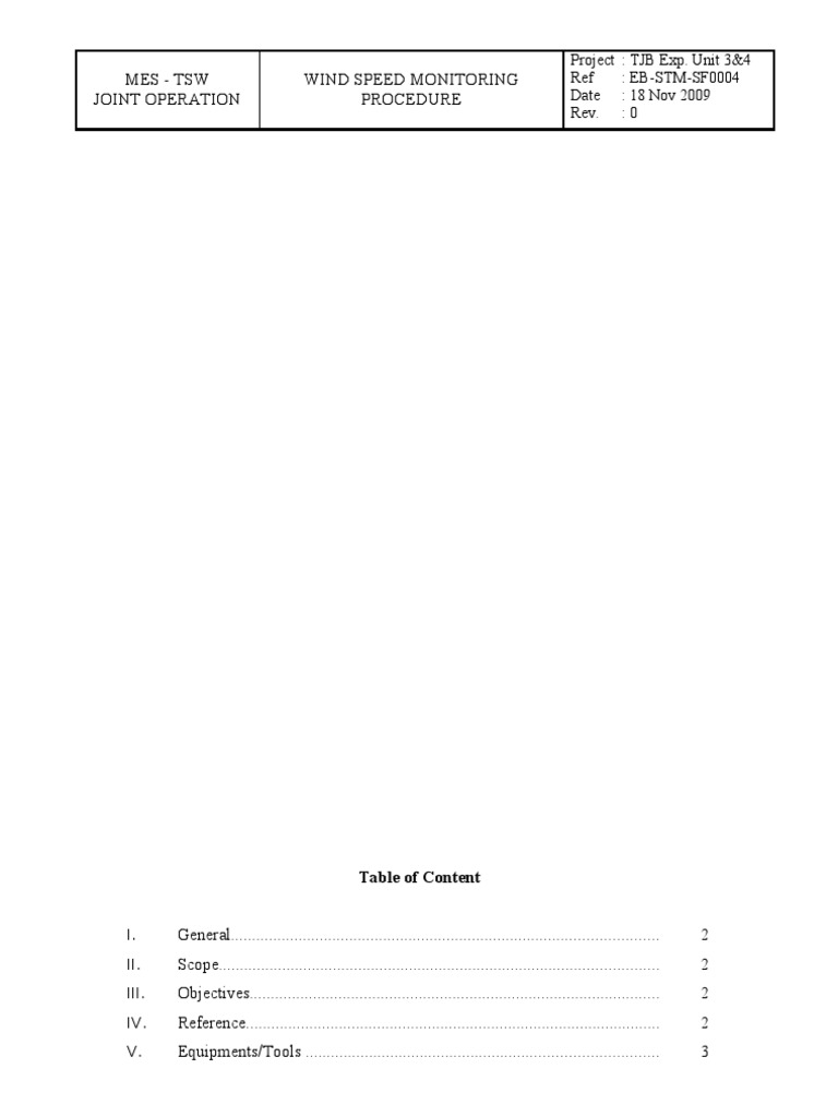 Wind Speed Monitoring Procedure | PDF | Wind Speed | Wound