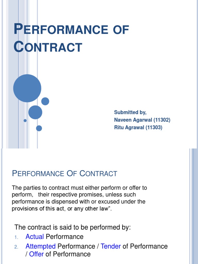 Tender and Performance of Contracts | PDF | Appropriation (Law) | Debtor