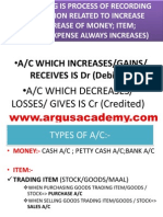 A/C Which Increases/Gains/: RECEIVES IS DR (Debited)