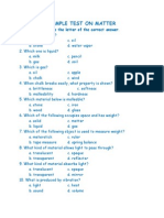 Sample Test On Matter 1