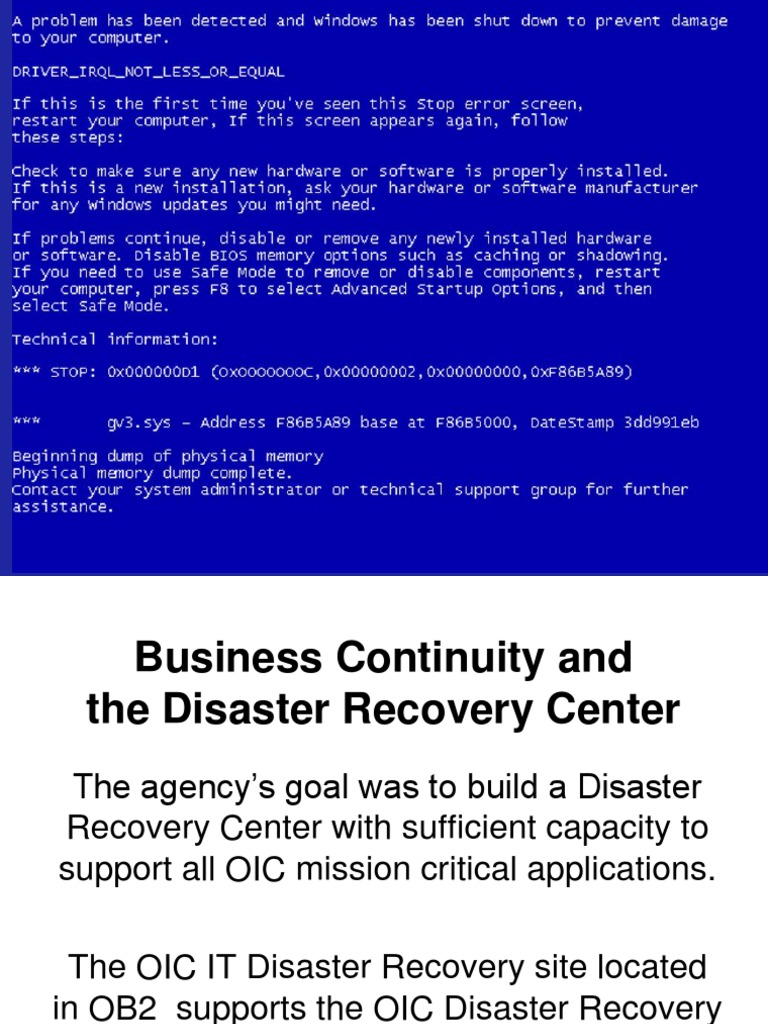 Disaster Recovery Presentation Pdf Databases Virtualization