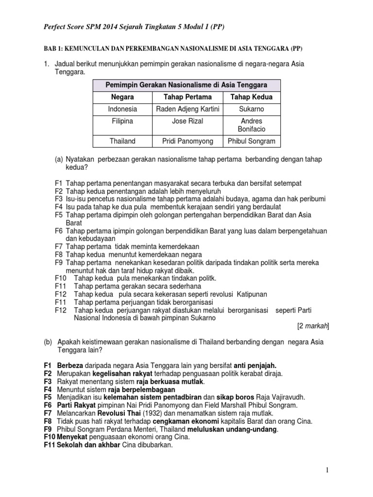 Modul Struktur Sejarah T5 Set 1 Pp Spm 2014sbp Pdf
