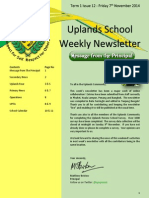 Uplands School Weekly Newsletter - Term 1 Issue 12 - 7 November 2014