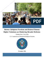 Burma: Religious Freedom and Related Human Rights Violations Are Hindering Broader Reforms