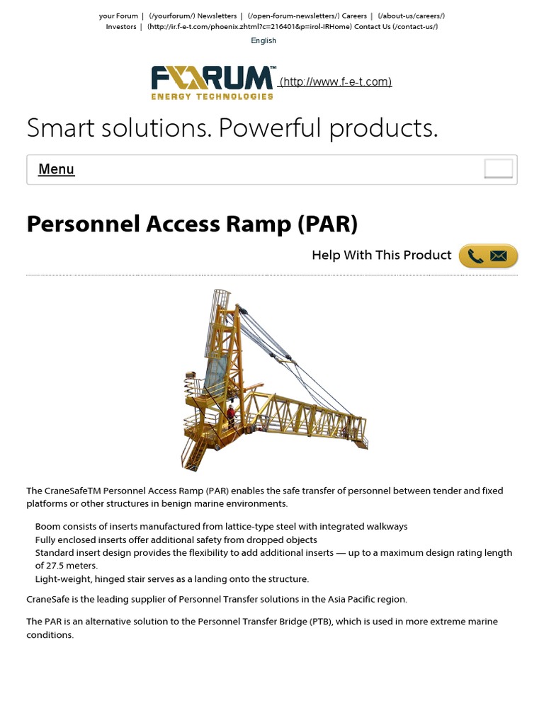 Personnel Access Ramp (PAR) - Forum Energy Technologies | PDF ...