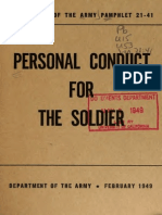 Personal Conduct Guide for Soldiers Covers Manners, Behavior, and Courtesy