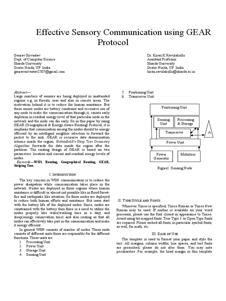 IEEE Paper Format Wireless Sensor Network Routing